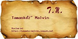 Tamaskó Malvin névjegykártya